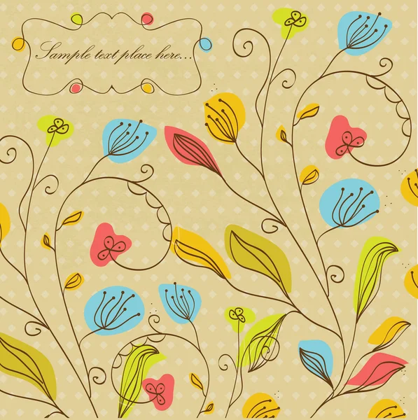 Vintage floral background with multicolored flowers — Stock Photo, Image