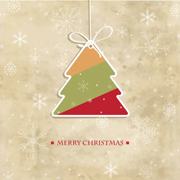 추상적 인 크리스마스 트리가 적힌 빈티지 인사 카드 — 스톡 사진