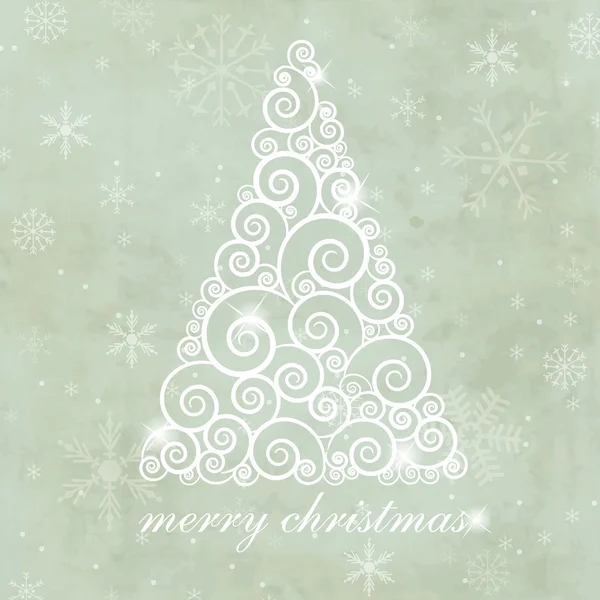추상적 인 크리스마스 트리가 적힌 빈티지 인사 카드 — 스톡 사진