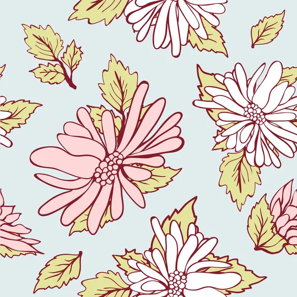 Vintage floral background with hand drawn flowers — Stock Photo, Image