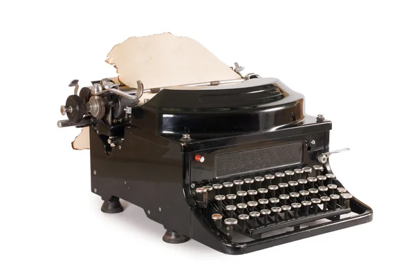Alte Schreibmaschine isoliert auf weißem Hintergrund — Stockfoto