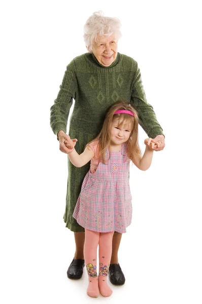 La anciana con la nieta — Foto de Stock
