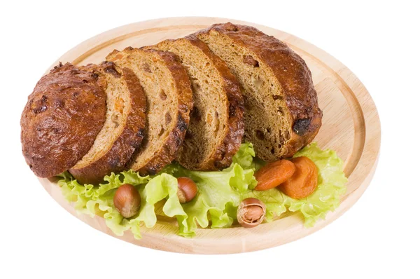 Das geschnittene Brot isoliert auf weißem Hintergrund — Stockfoto