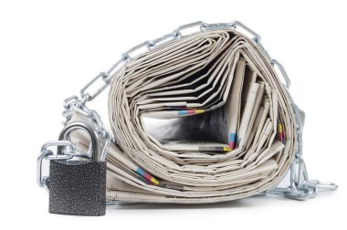 Pile of newspapers with chains clipart