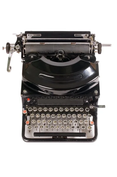 Старая пишущая машинка изолирована на белом фоне — стоковое фото