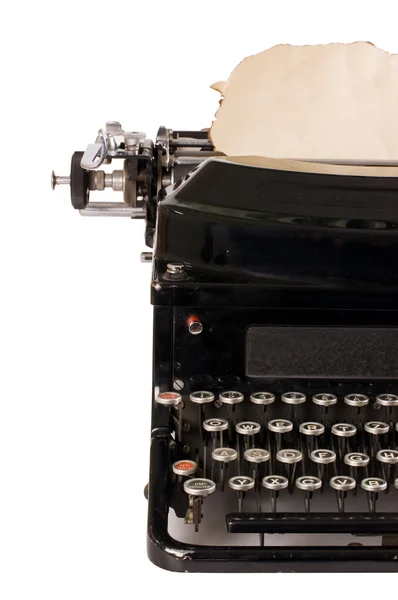 Oude typemachine geïsoleerd op witte achtergrond — Stockfoto