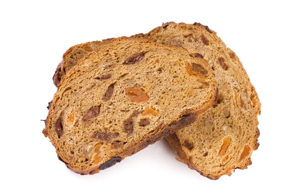 ขนมปังตัดแยกบนสีขาว — ภาพถ่ายสต็อก