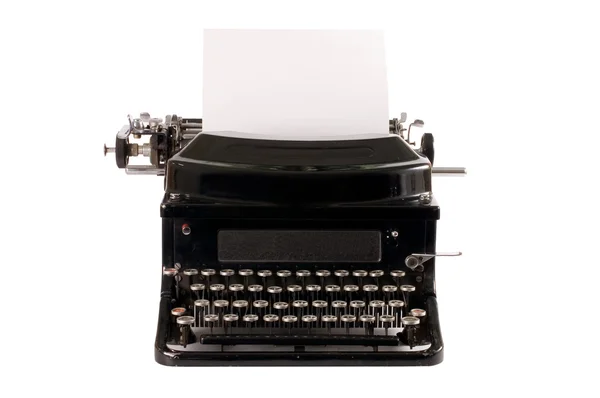 Oude typemachine geïsoleerd op witte achtergrond — Stockfoto