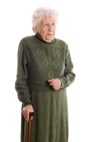 La anciana aislada en blanco — Foto de Stock