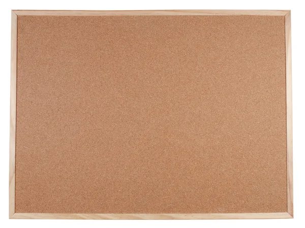 Placa de cortiça em branco com uma moldura de madeira — Fotografia de Stock