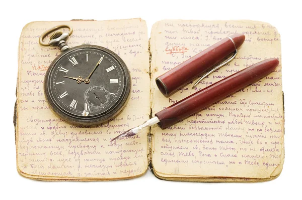 El viejo cuaderno sobre un fondo blanco — Foto de Stock