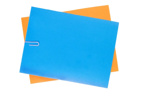 Colour paper with a paper clip — Stock Photo, Image