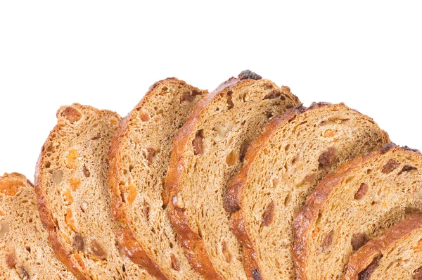孤立在白色的切的面包 — 图库照片