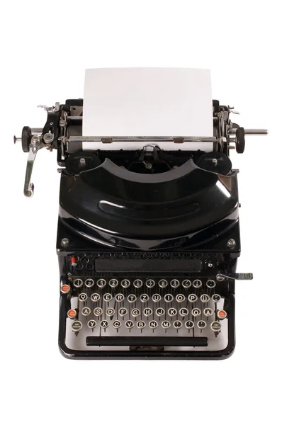 Παλιά γραφομηχανή απομονωμένη σε λευκό φόντο — Φωτογραφία Αρχείου