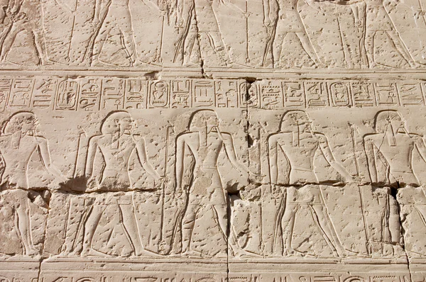Egyptské hieroglyfy. vzorek z Karnaku — Stock fotografie
