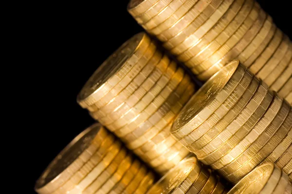 The golden coins close up — Stock Photo, Image