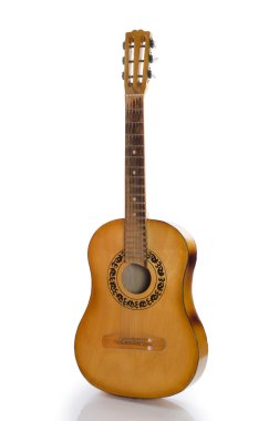 Acoustic guitar isolated on a white clipart