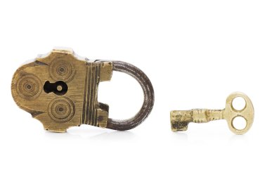 The old lock isolated on white clipart