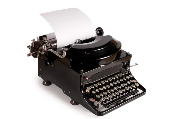Starý psací stroj izolované na bílém pozadí — Stock fotografie