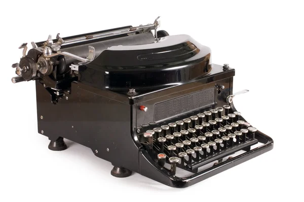Máquina de escribir antigua aislada sobre fondo blanco — Foto de Stock