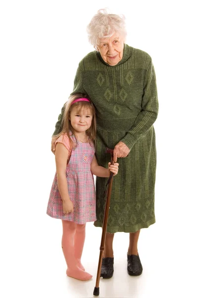 De oudere vrouw met de kleindochter — Stockfoto