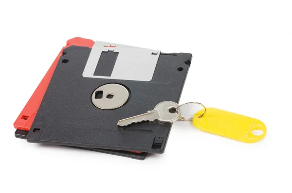 Disques disquettes isolés sur fond blanc — Photo