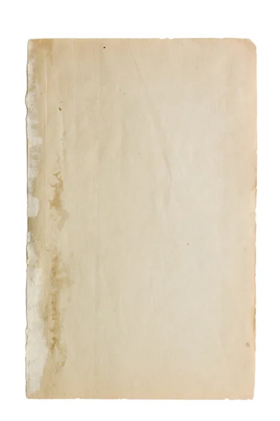 Blatt Papier isoliert auf weiß — Stockfoto