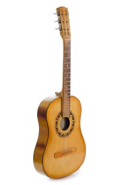 Acoustic guitar isolated on a white clipart