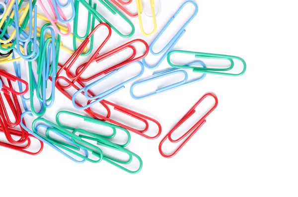Closeup of multi-colored paper clips — Stock Photo, Image