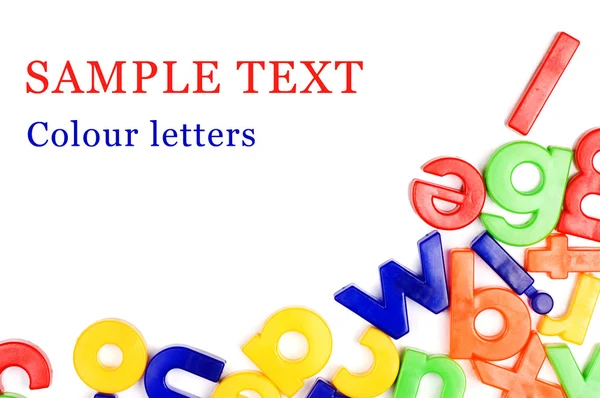 Plastica lettere inglesi isolate su bianco — Foto Stock