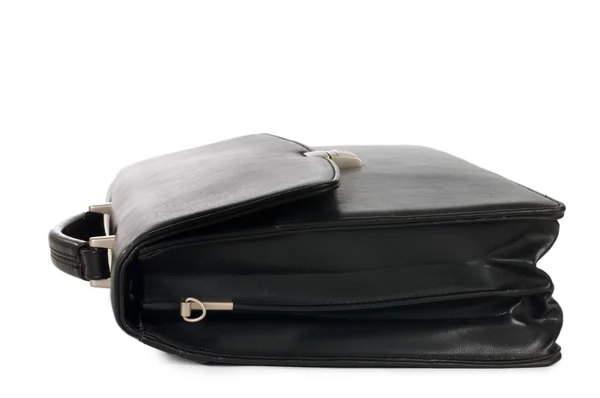 Bir beyaz şık deri evrak çantası — Stok fotoğraf
