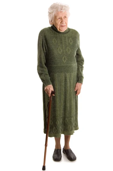 Starší žena izolovaných na bílém — Stock fotografie