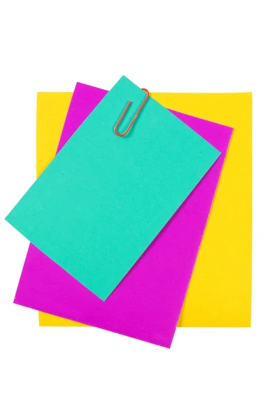 Papier barwny z spinaczem — Zdjęcie stockowe