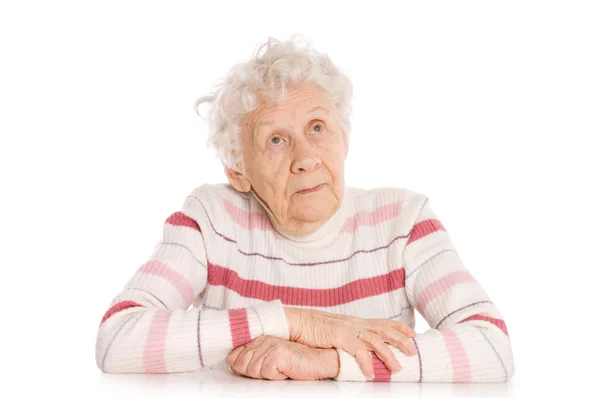Porträt einer alten Frau isoliert — Stockfoto