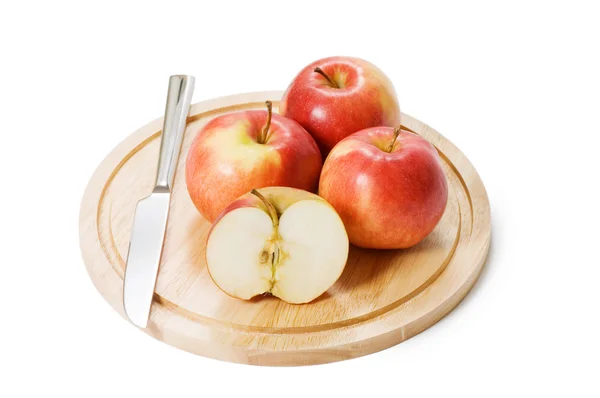 Κόκκινο μήλο απομονωμένη στο λευκό — Φωτογραφία Αρχείου