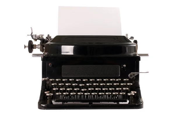Gammal skrivmaskin isolerad på vit bakgrund — Stockfoto