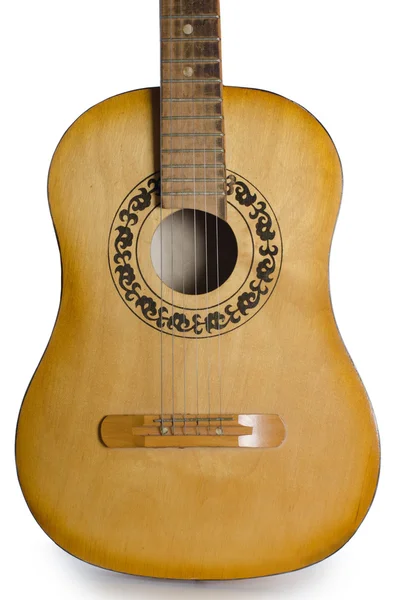 Akustická kytara izolovaných na bílém — Stock fotografie