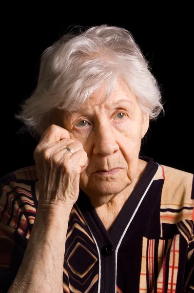 Portret van oude vrouw een zwarte — Stockfoto