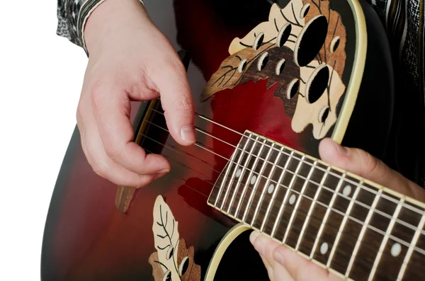 Člověk hraje elektrickou kytaru — Stock fotografie