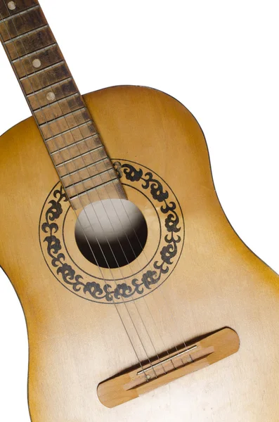 Akoestische gitaar geïsoleerd op een witte — Stockfoto
