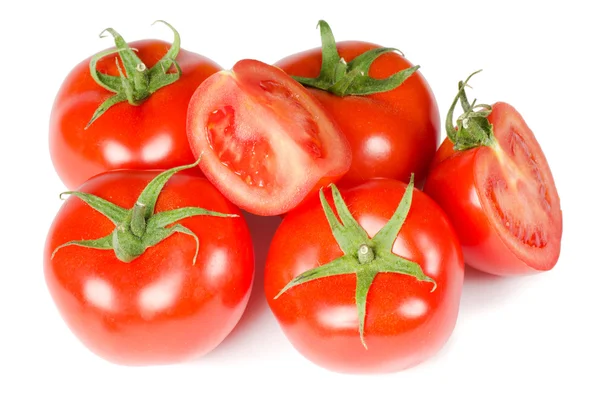 Rode tomaat geïsoleerd op witte achtergrond — Stockfoto
