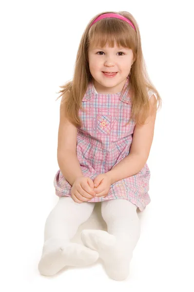 Das kleine Mädchen isoliert auf weiß — Stockfoto