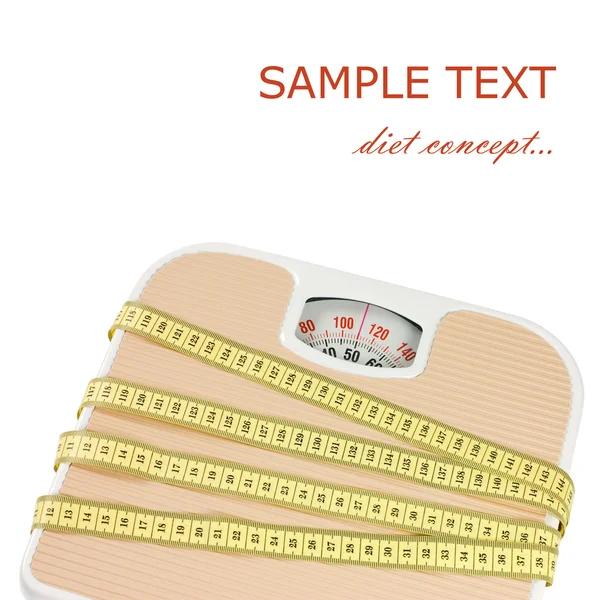 Scale and tape on white background — Stock Photo, Image