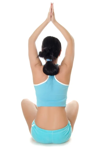 La chica en una pose yoga — Foto de Stock
