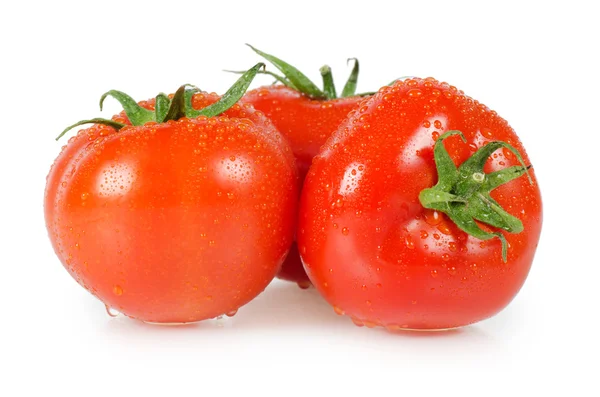 Beyaz arkaplanda kırmızı domates izole — Stok fotoğraf