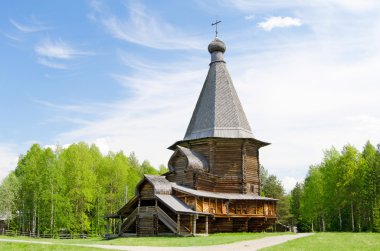 Wooden churches in the north Russia clipart