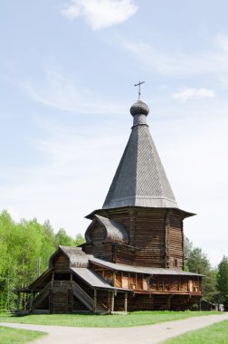 Wooden churches in the north Russia clipart