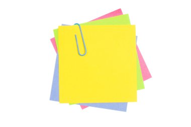 Colour paper with a paper clip clipart