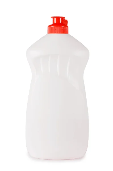 Plastic fles met wasmiddel geïsoleerd — Stockfoto