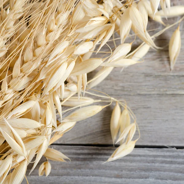 Oats Border over wooden background — Stock Photo, Image